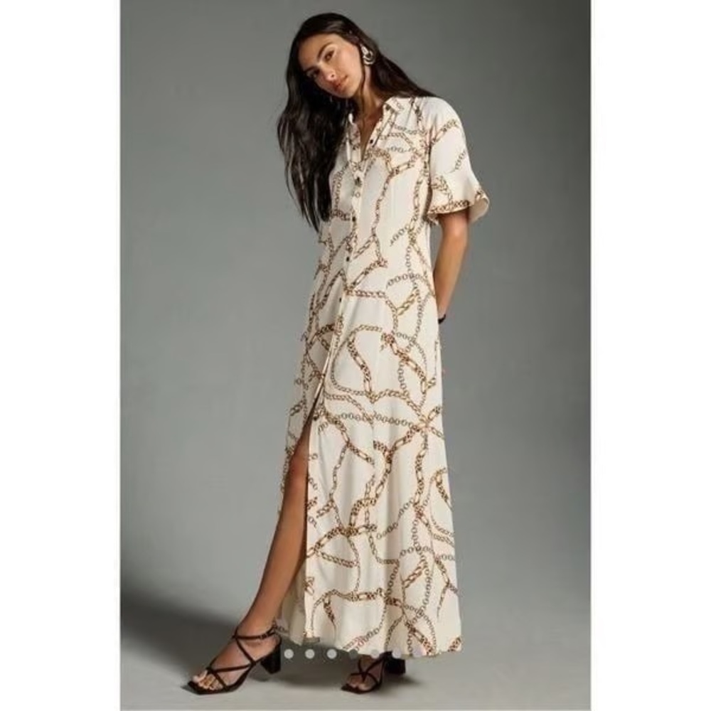 Maeve by Anthropologie Chain Print Maxi Dress – XS